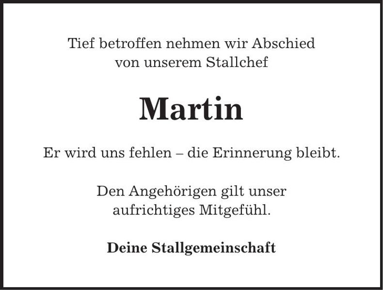 Traueranzeige Martin Süßl