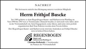 Traueranzeige Frithjof Buschke
