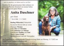 Traueranzeige Anita Daschner