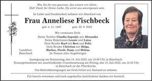 Traueranzeige Anneliese Fischbeck