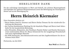 Traueranzeige Heinrich Kiermaier