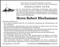 Traueranzeige Robert Hierhammer