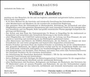 Traueranzeige Volker Anders