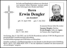 Traueranzeige Erwin Dengler