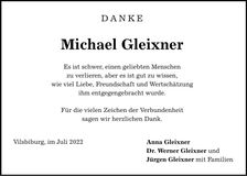 Traueranzeige Michael Gleixner