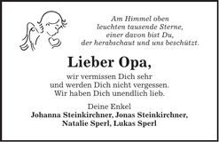 Traueranzeige Alfred Czernohorsky