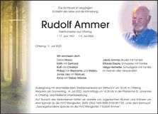Traueranzeige Rudolf Ammer