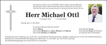 Traueranzeige Michael Ottl
