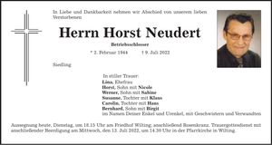 Traueranzeige Horst Neudert