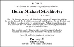 Traueranzeige Michael Strohhofer