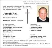 Traueranzeige Joseph Reil Joseph
