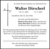 Traueranzeige Walter Dirscherl