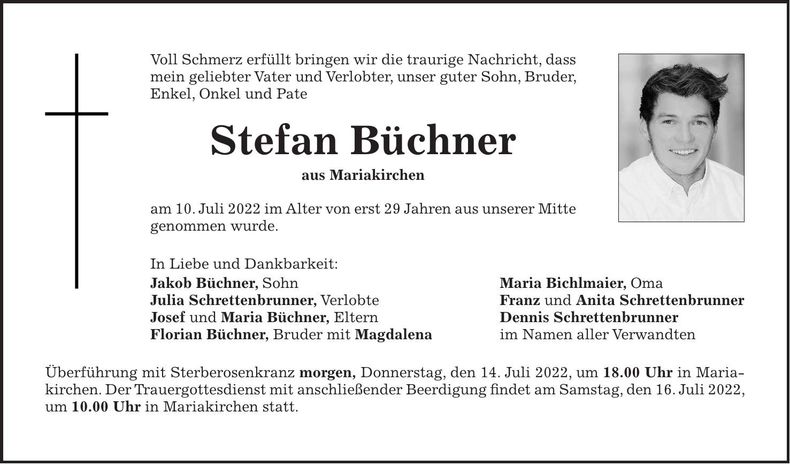 Traueranzeige Stefan Büchner