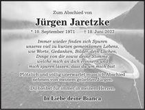 Traueranzeige Jürgen Jaretzke