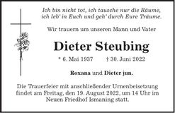Traueranzeige Dieter Steubing