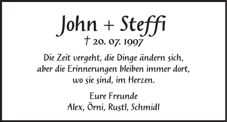 Traueranzeige John & Steffi 
