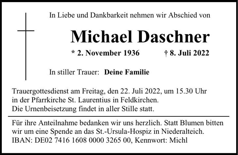 Traueranzeige Michael Daschner