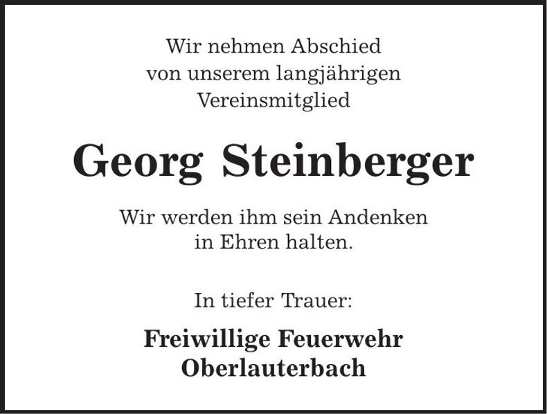 Traueranzeige Heinrich Söder
