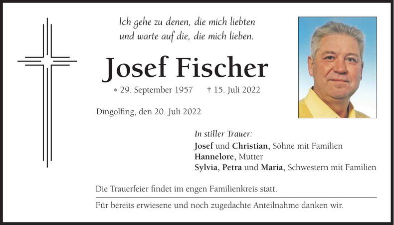 Traueranzeige Josef Fischer