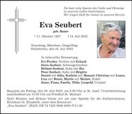 Traueranzeige Eva Seubert