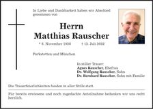 Traueranzeige Matthias Rauscher