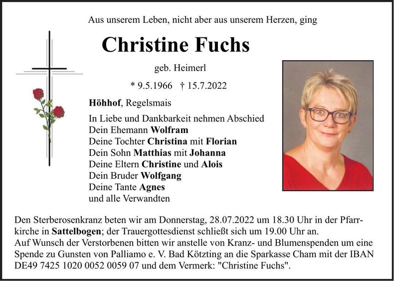 Traueranzeige Christine Fuchs