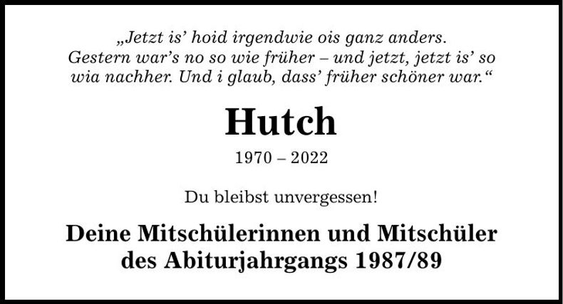 Traueranzeige Roland Hartl