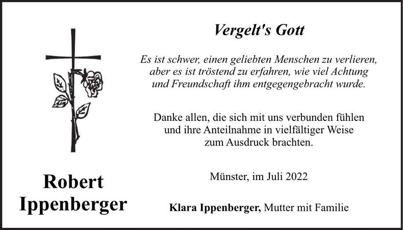 Traueranzeige Robert Ippenberger