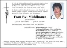 Traueranzeige Evi Mühlbauer