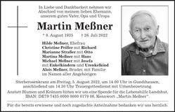 Traueranzeige Martin Meßner