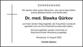 Traueranzeige Slawka Gürkov