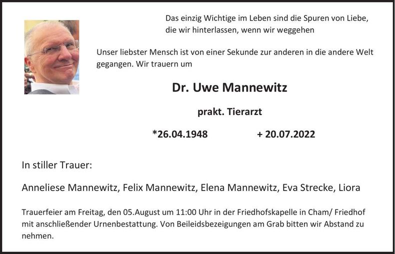 Traueranzeige Uwe Mannewitz