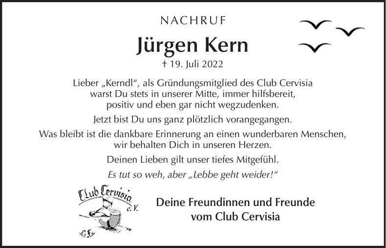Traueranzeige Jürgen Kern