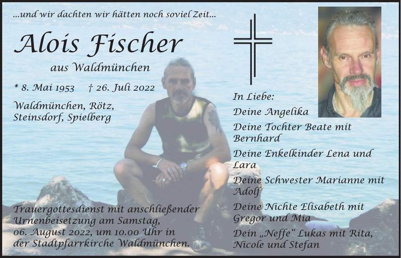 Traueranzeige Alois Fischer
