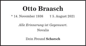 Traueranzeige Otto Braasch
