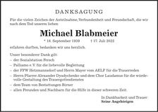 Traueranzeige Michael Blabmeier