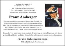 Traueranzeige Franz Amberger