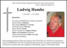 Traueranzeige Ludwig Humbs
