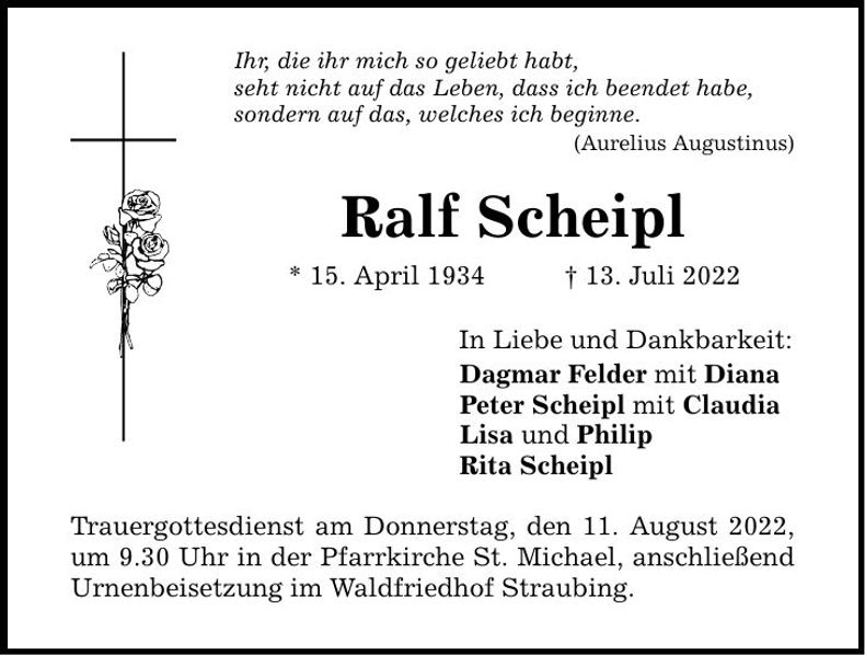 Traueranzeige Ralf Scheipl