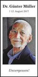 Traueranzeige Günter Dr. Müller