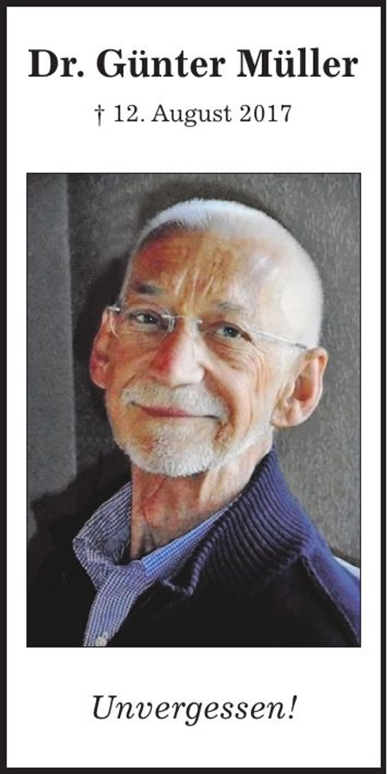 Traueranzeige Günter Dr. Müller