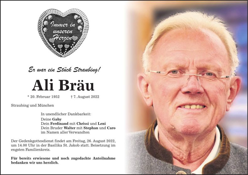 Traueranzeige Ali Bräu
