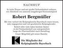 Traueranzeige Robert Bergmüller