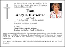 Traueranzeige Angela Hirtreiter