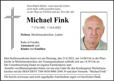 Traueranzeige Michael Fink