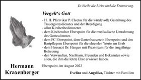 Traueranzeige Hermann Kraxenberger