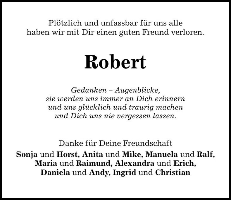 Traueranzeige Robert Bräu