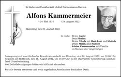 Traueranzeige Alfons Kammermeier