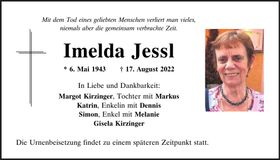 Traueranzeige Imelda Jessl
