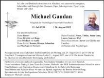Traueranzeige Michael Gaudan